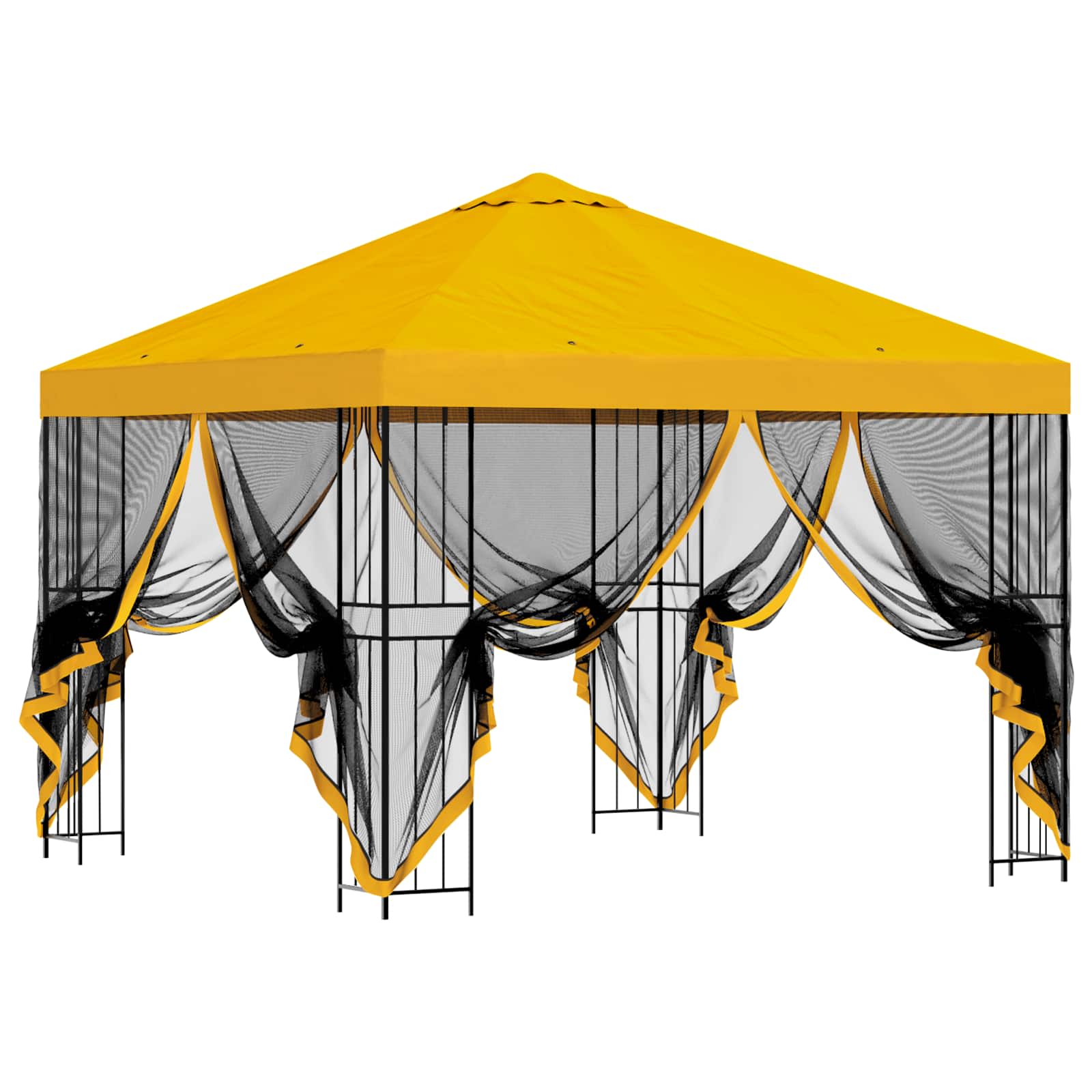 Gazebo da giardino con pareti laterali 3 x 3 m Giallo | homemem39