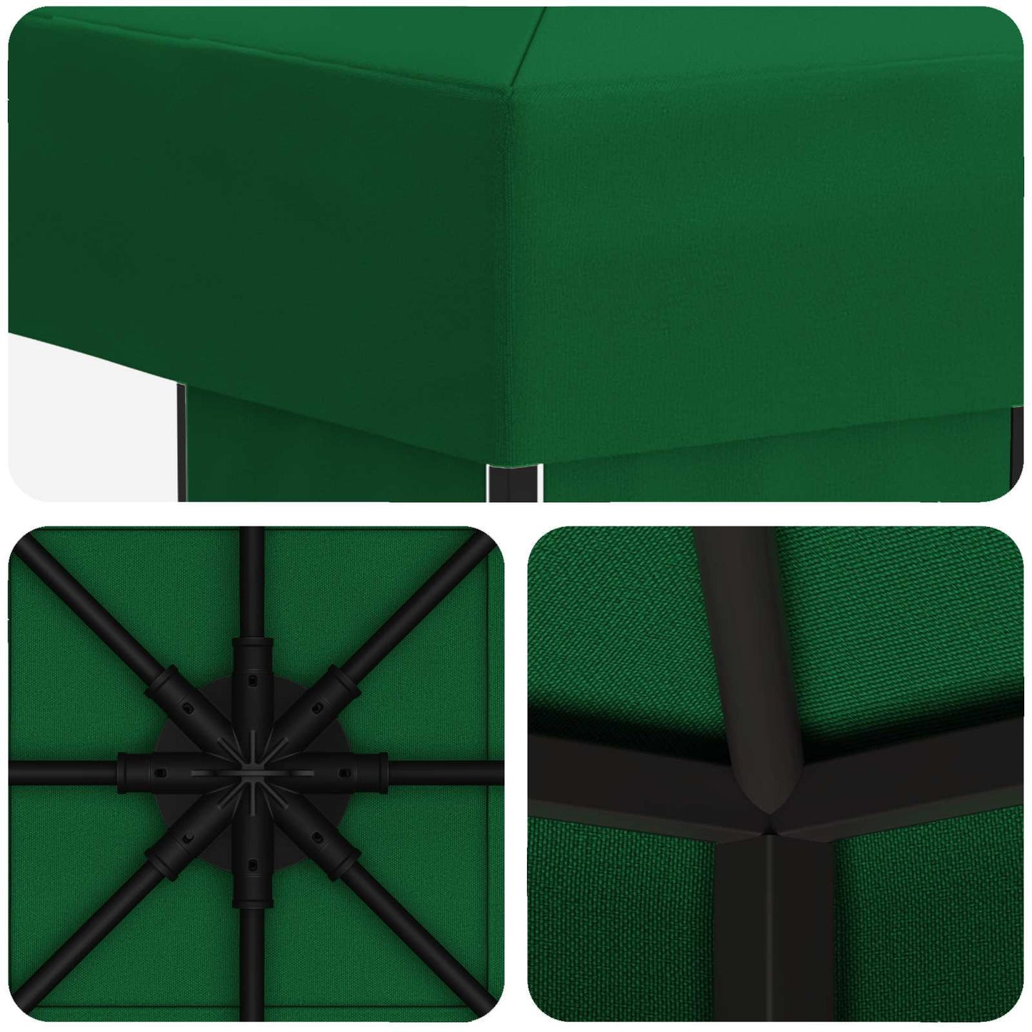 Gazebo 3 x 3 m Verde Poliestere e Acciaio 190 gsm | homemem39