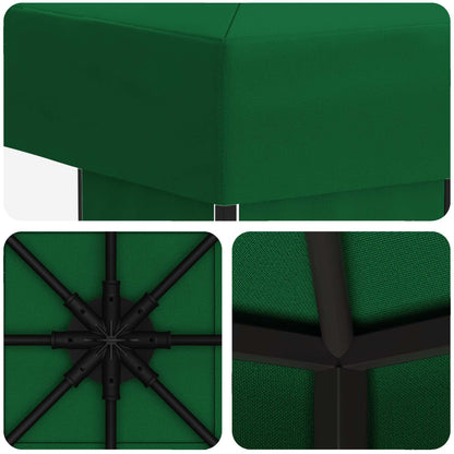 Gazebo 3 x 3 m Verde Poliestere e Acciaio 190 gsm | homemem39