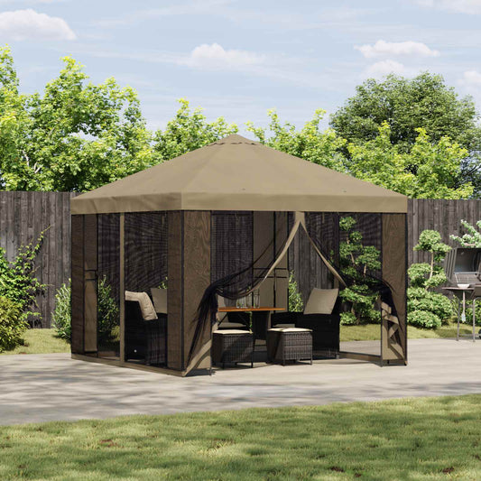 Gazebo da giardino con pareti laterali 3 x 3 m Beige | homemem39