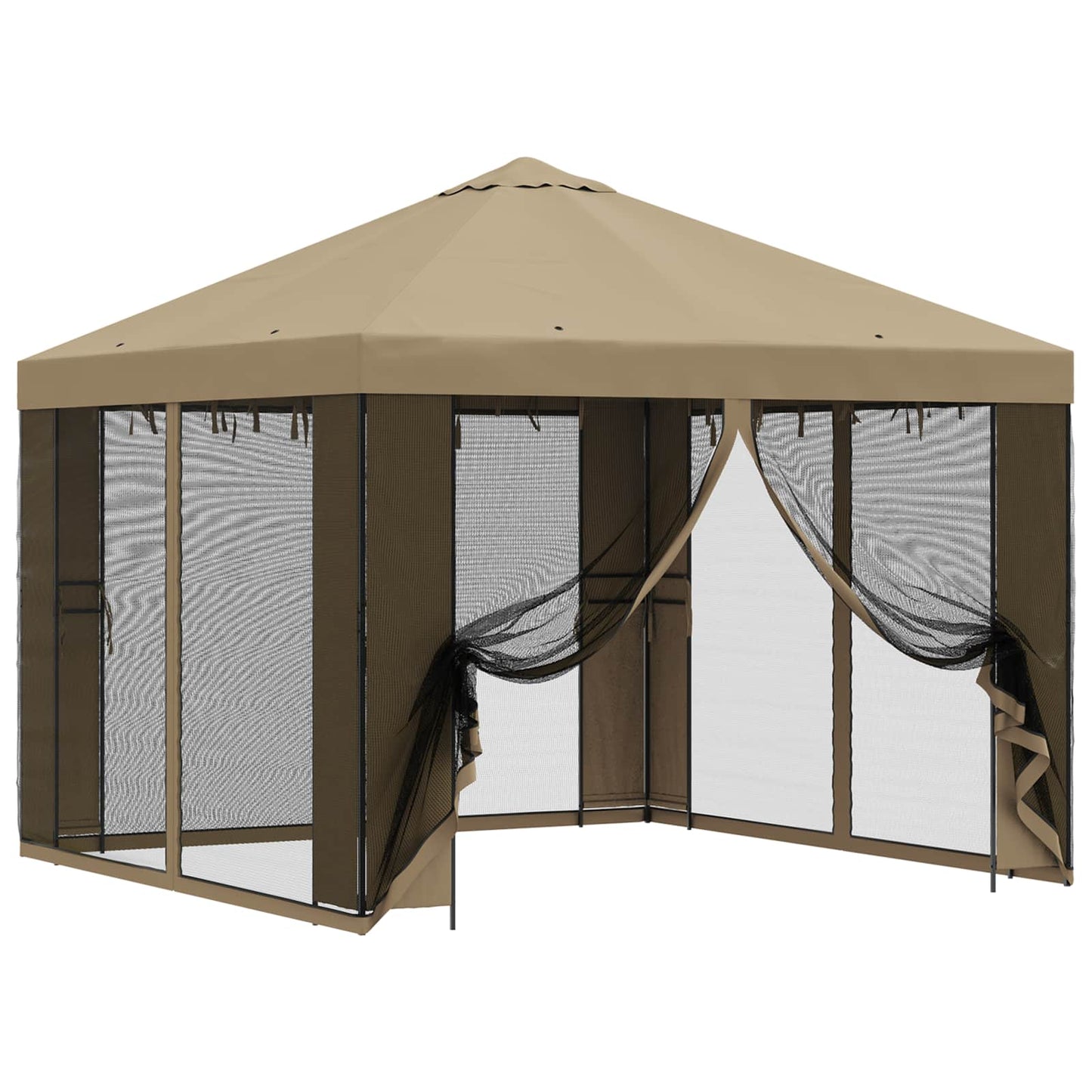 Gazebo da giardino con pareti laterali 3 x 3 m Beige | homemem39