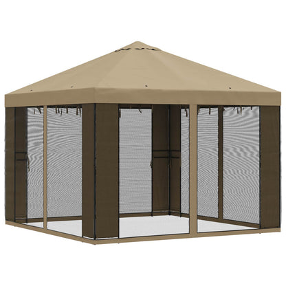 Gazebo da giardino con pareti laterali 3 x 3 m Beige | homemem39