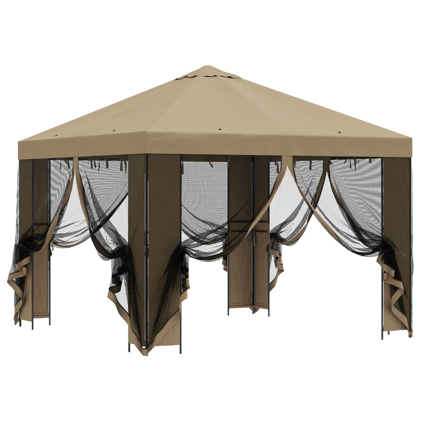 Gazebo da giardino con pareti laterali 3 x 3 m Beige | homemem39
