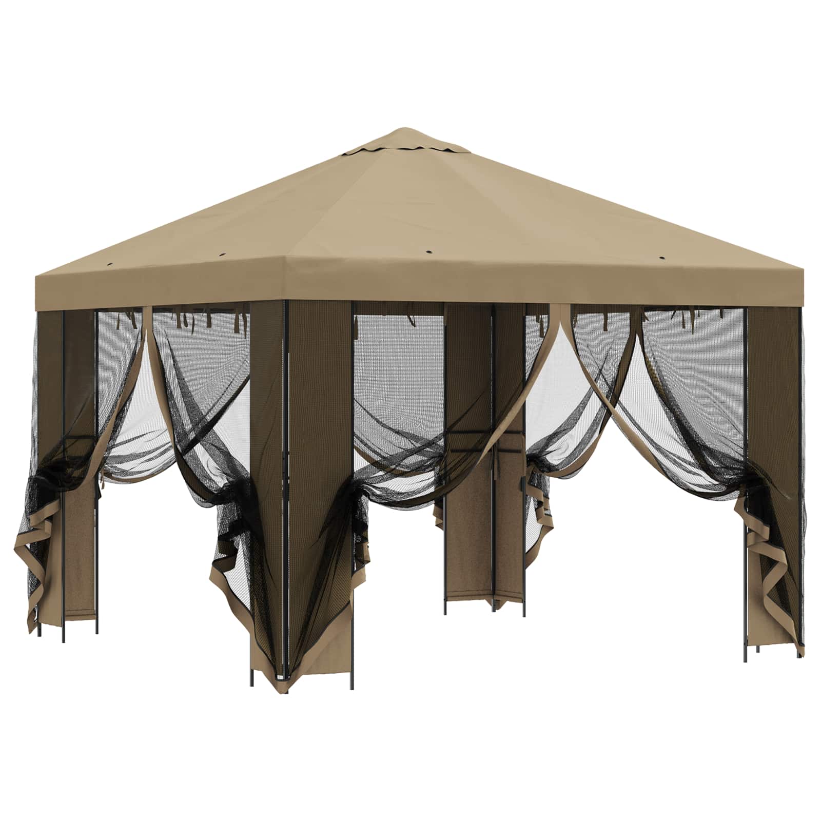 Gazebo da giardino con pareti laterali 3 x 3 m Beige | homemem39