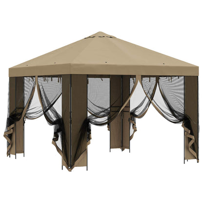 Gazebo da giardino con pareti laterali 3 x 3 m Beige | homemem39