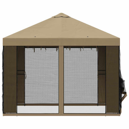 Gazebo da giardino con pareti laterali 3 x 3 m Beige | homemem39
