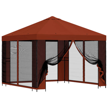 Gazebo da giardino con pareti laterali 3 x 3 m Terracotta | homemem39