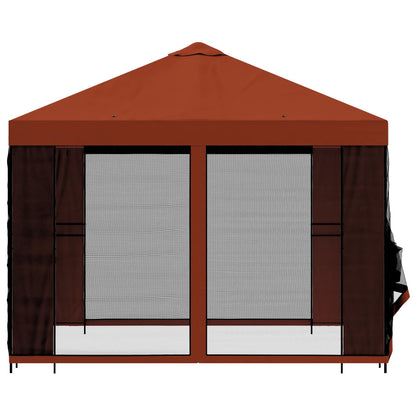 Gazebo da giardino con pareti laterali 3 x 3 m Terracotta | homemem39