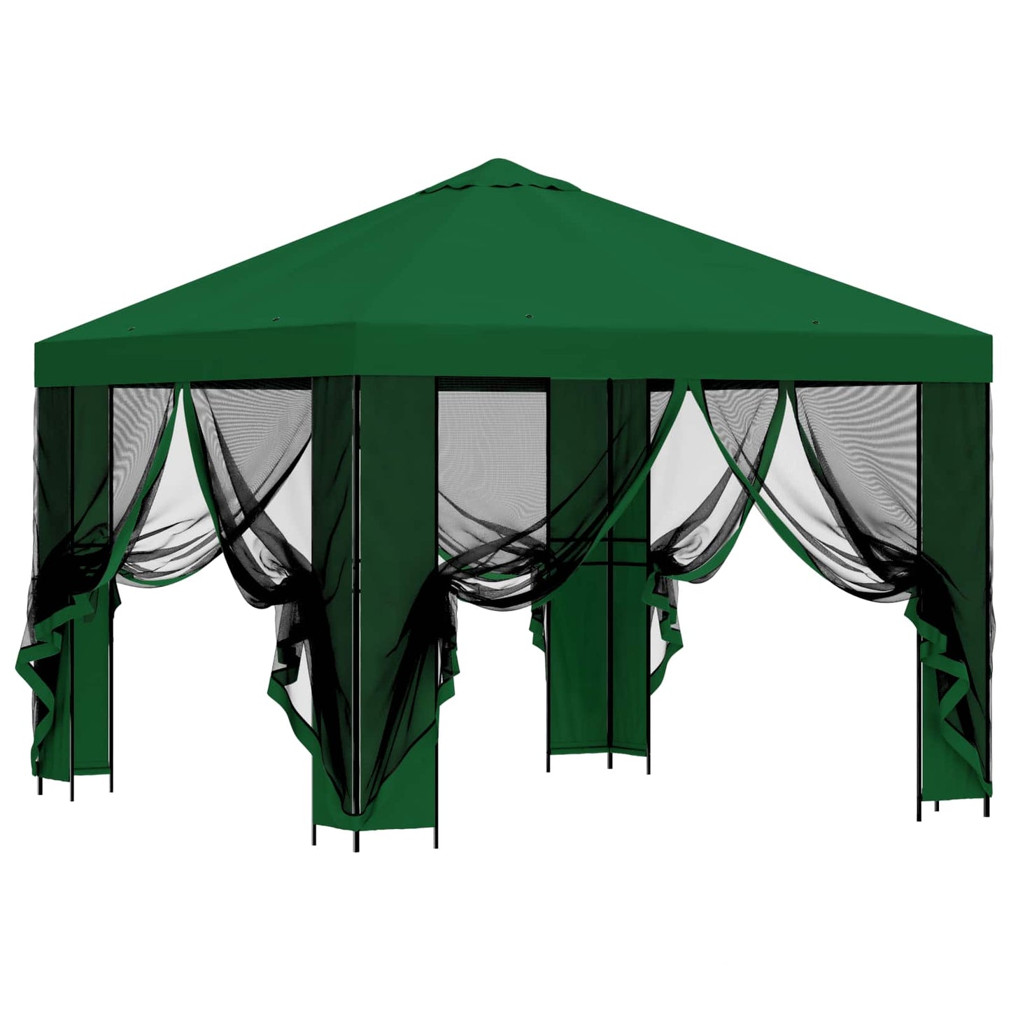 Gazebo da giardino con pareti laterali 3 x 3 m Verde | homemem39