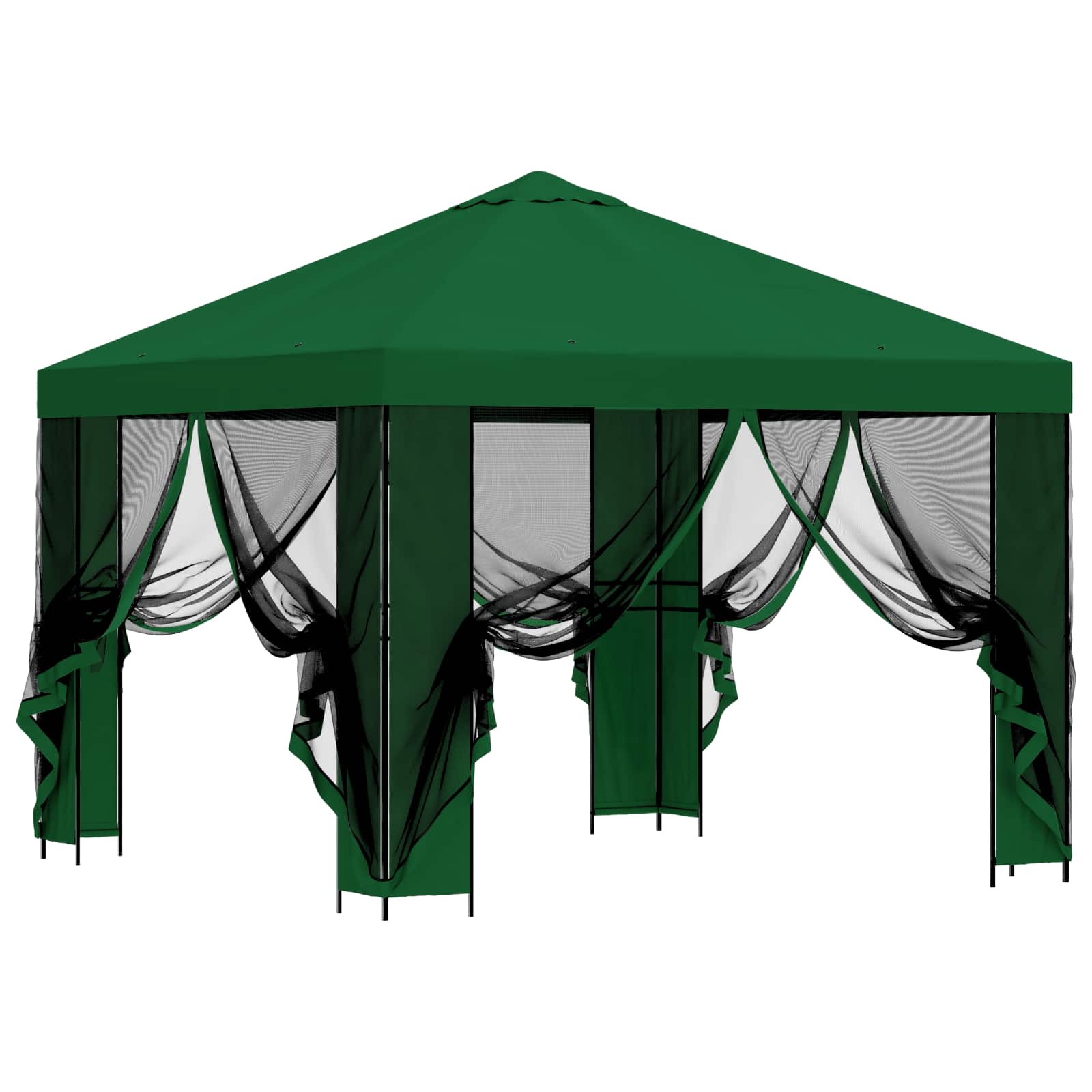Gazebo da giardino con pareti laterali 3 x 3 m Verde | homemem39
