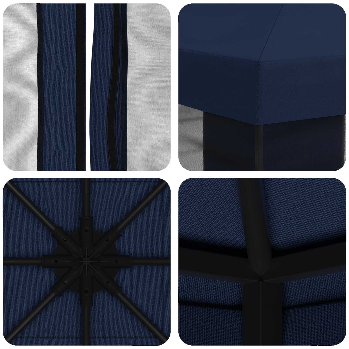 Gazebo da giardino con pareti laterali 3 x 3 m Blu | homemem39