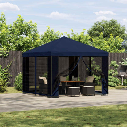 Gazebo da giardino con pareti laterali 3 x 3 m Blu | homemem39