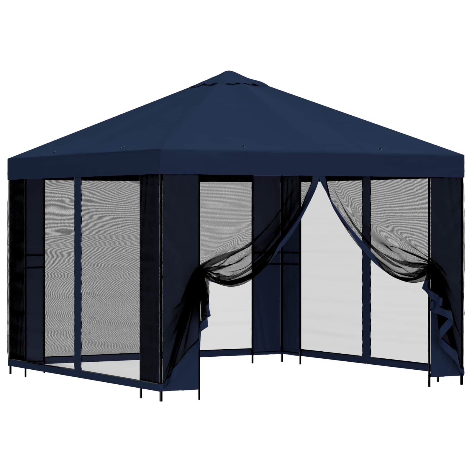 Gazebo da giardino con pareti laterali 3 x 3 m Blu | homemem39
