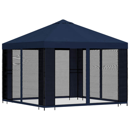 Gazebo da giardino con pareti laterali 3 x 3 m Blu | homemem39