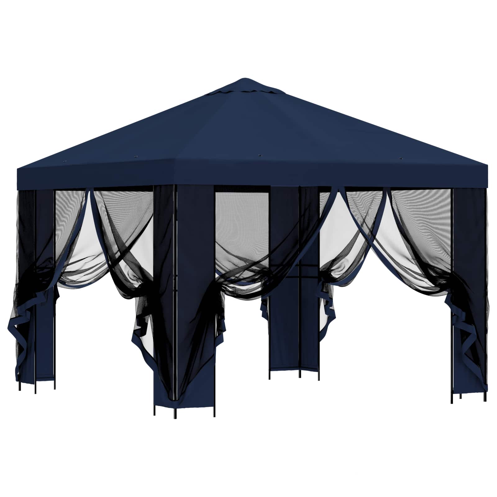 Gazebo da giardino con pareti laterali 3 x 3 m Blu | homemem39
