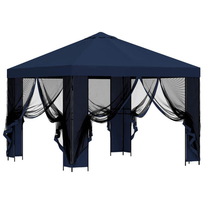 Gazebo da giardino con pareti laterali 3 x 3 m Blu | homemem39
