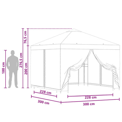 Gazebo da giardino con pareti laterali 3 x 3 m Blu | homemem39