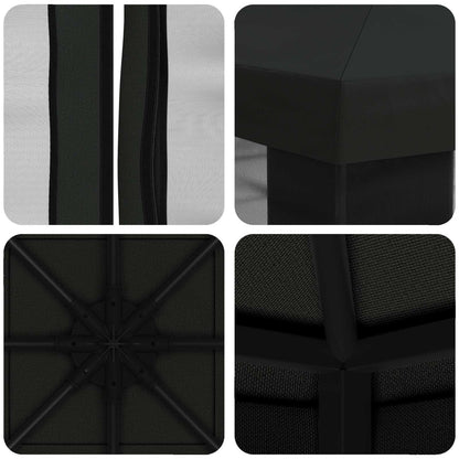 Gazebo da giardino con pareti laterali 3 x 3 m Nero | homemem39
