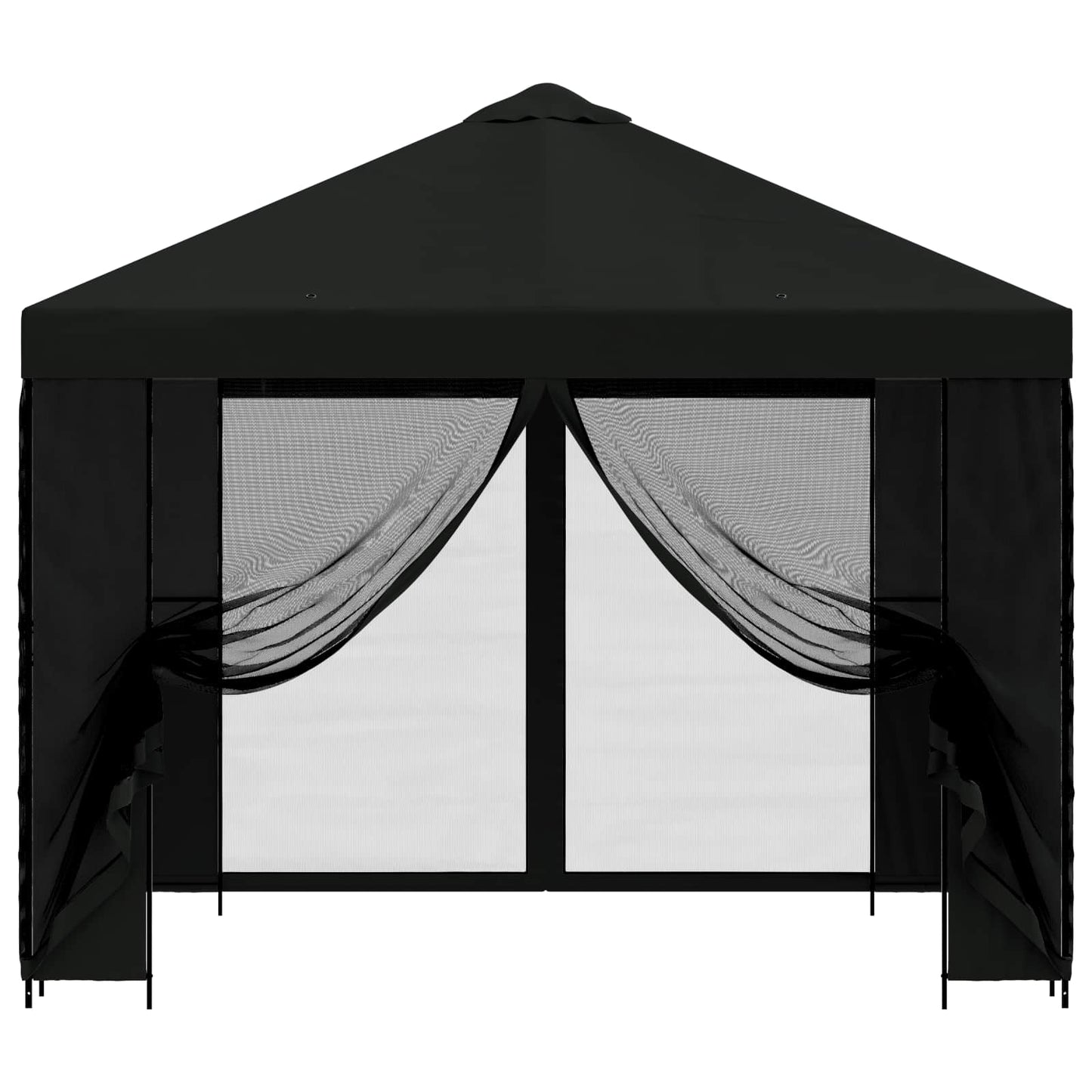 Gazebo da giardino con pareti laterali 3 x 3 m Nero | homemem39