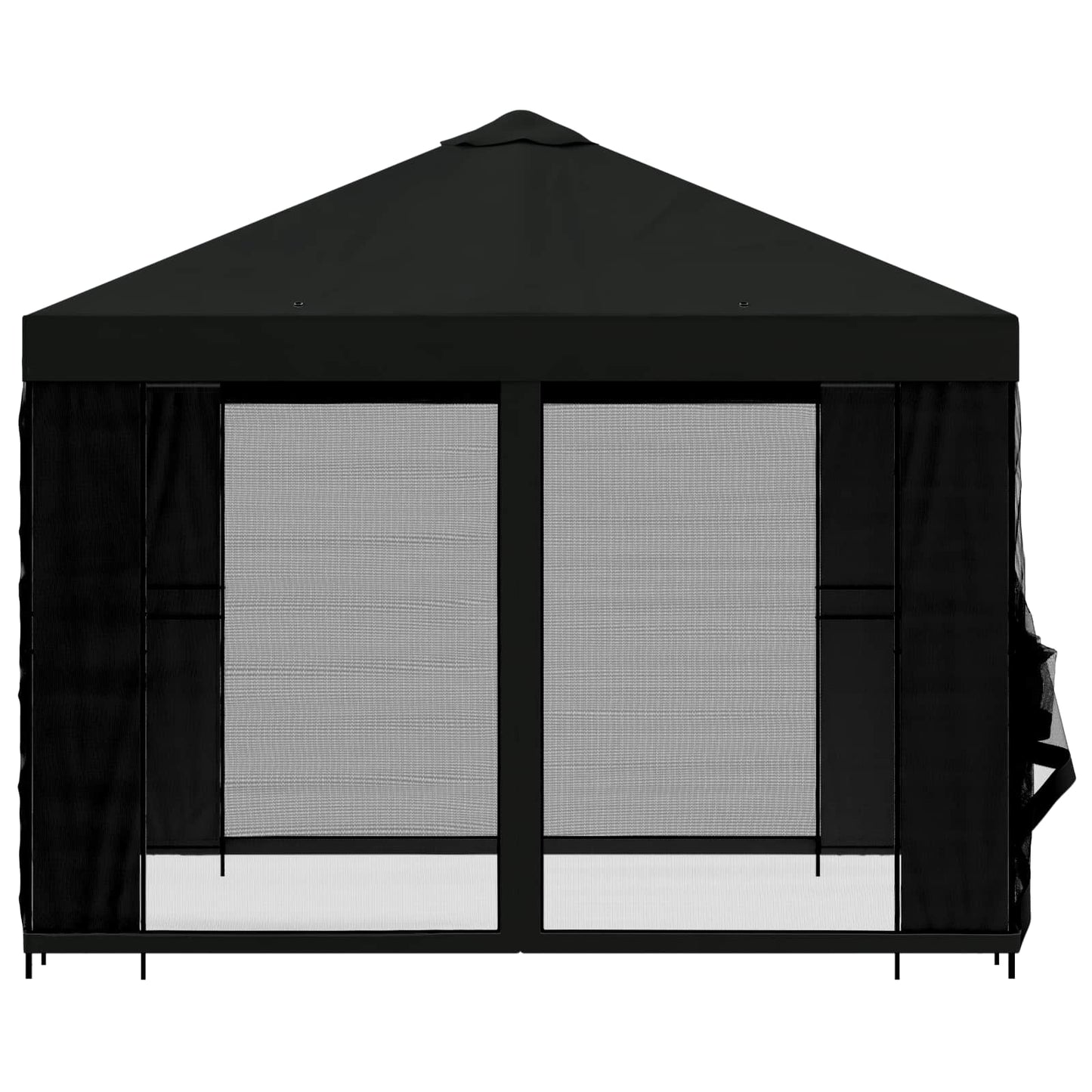 Gazebo da giardino con pareti laterali 3 x 3 m Nero | homemem39