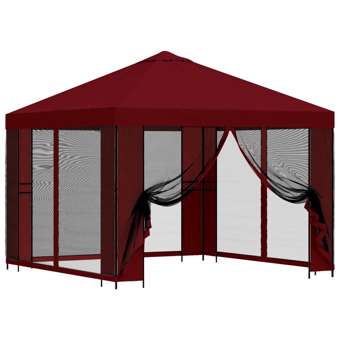 Gazebo da giardino con pareti laterali 3 x 3 m Borgogna | homemem39
