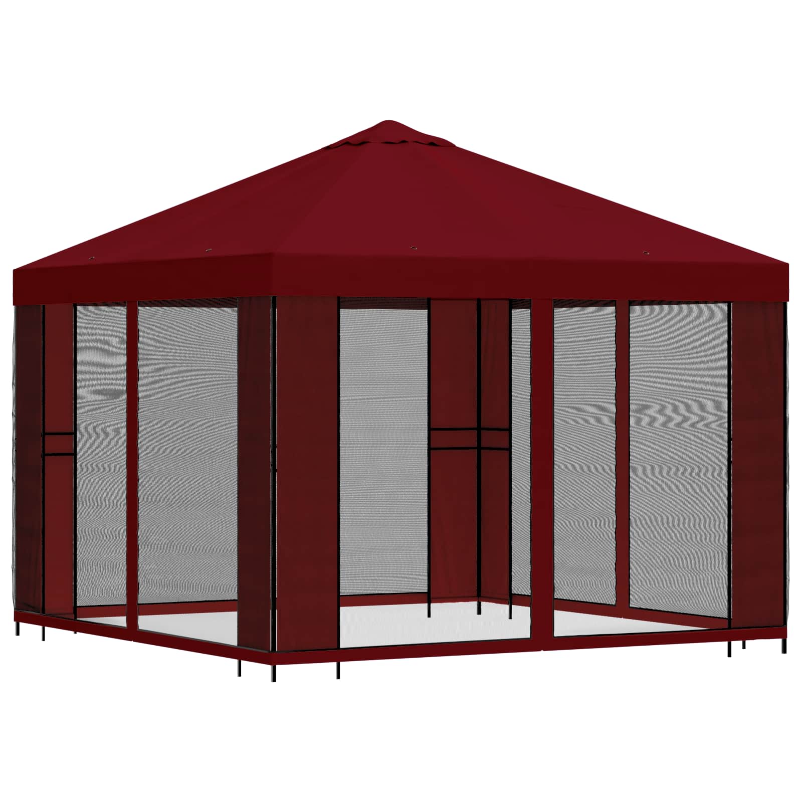 Gazebo da giardino con pareti laterali 3 x 3 m Borgogna | homemem39