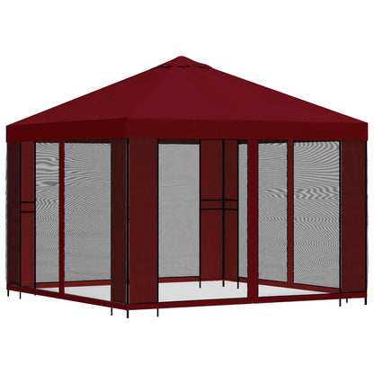Gazebo da giardino con pareti laterali 3 x 3 m Borgogna | homemem39