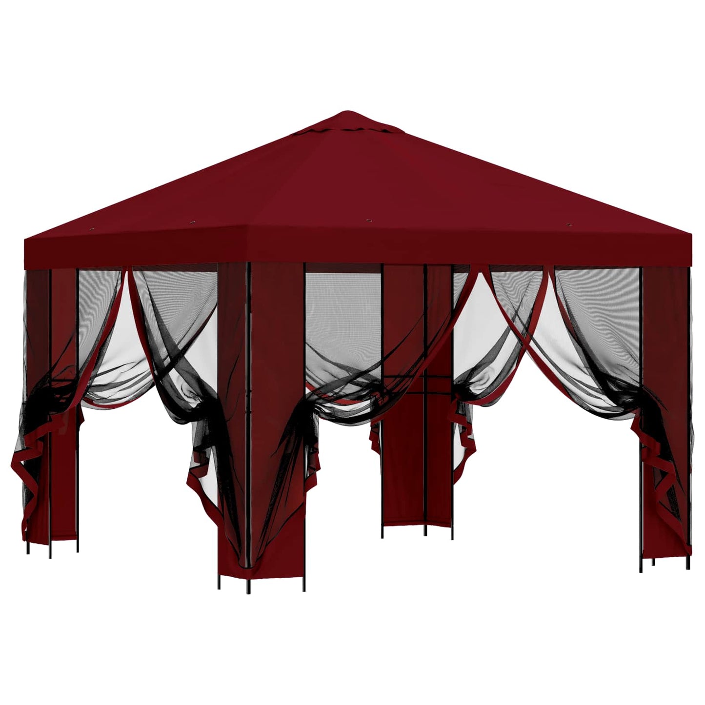 Gazebo da giardino con pareti laterali 3 x 3 m Borgogna | homemem39