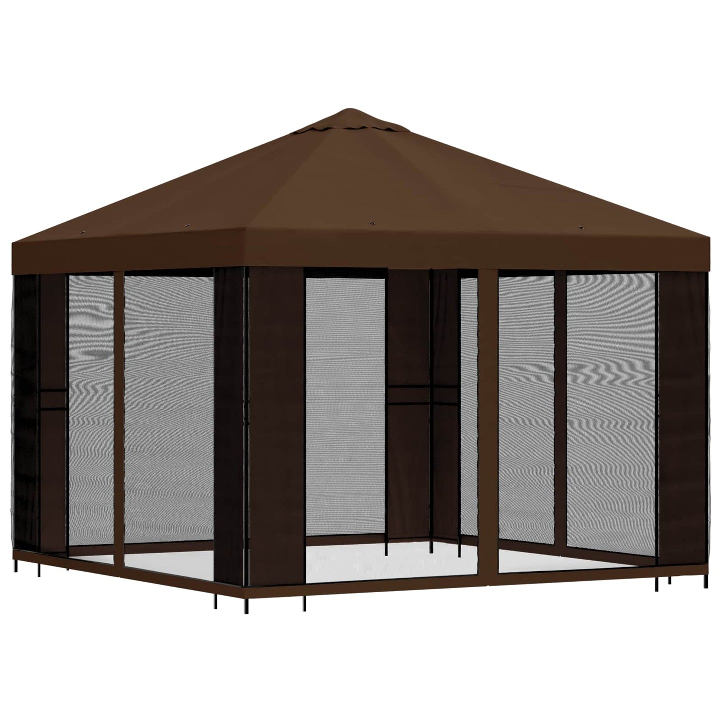 Gazebo da giardino con pareti laterali 3 x 3 m Marrone | homemem39