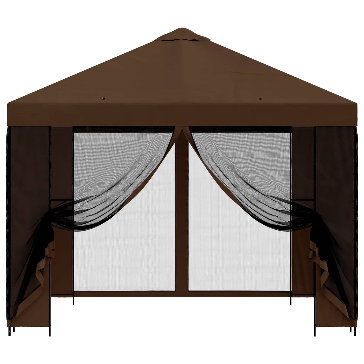 Gazebo da giardino con pareti laterali 3 x 3 m Marrone | homemem39