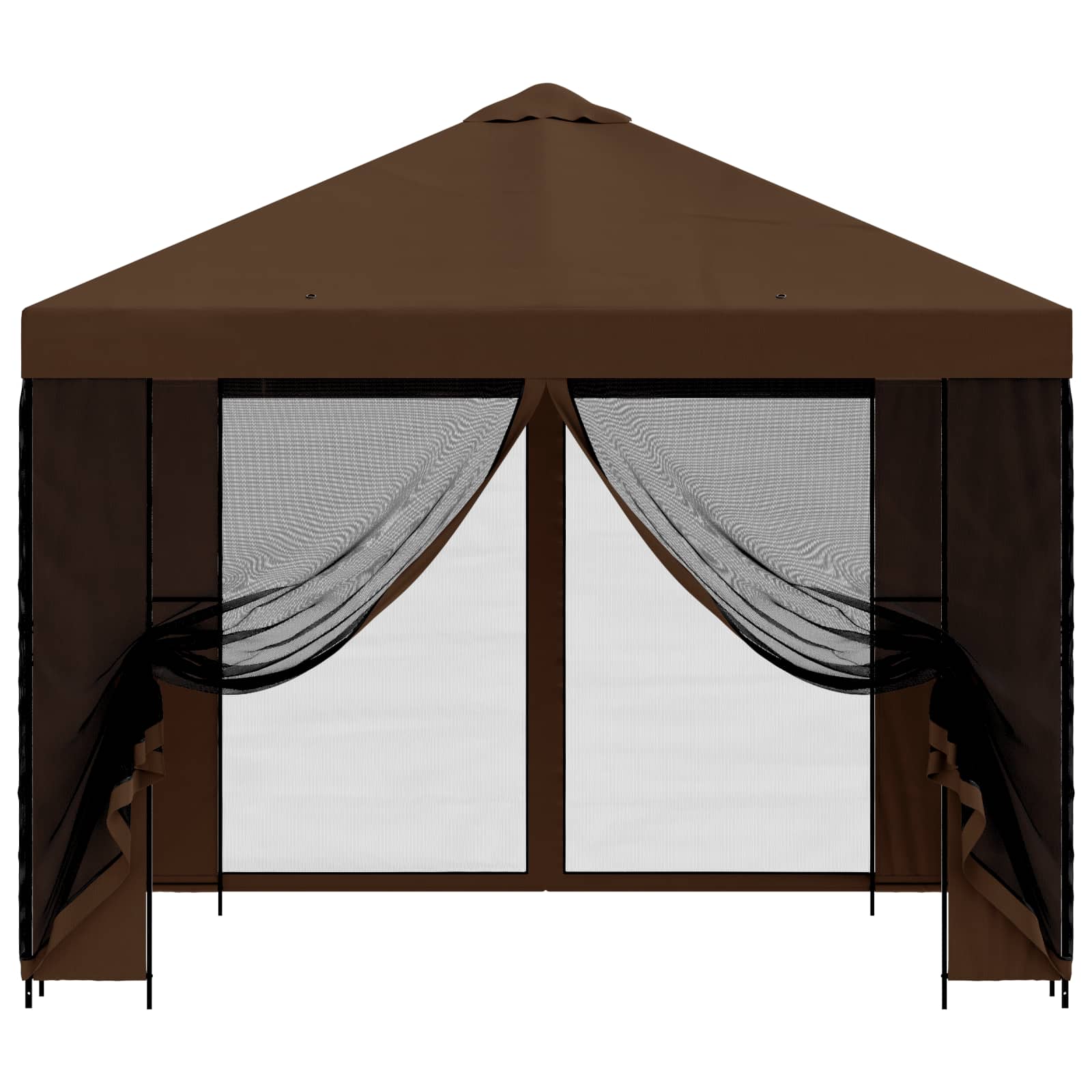 Gazebo da giardino con pareti laterali 3 x 3 m Marrone | homemem39