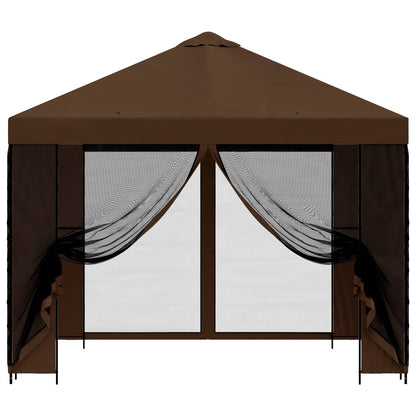 Gazebo da giardino con pareti laterali 3 x 3 m Marrone | homemem39