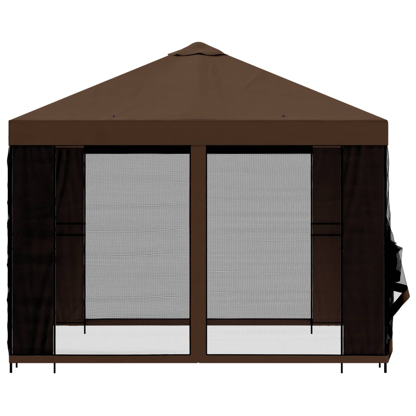 Gazebo da giardino con pareti laterali 3 x 3 m Marrone | homemem39