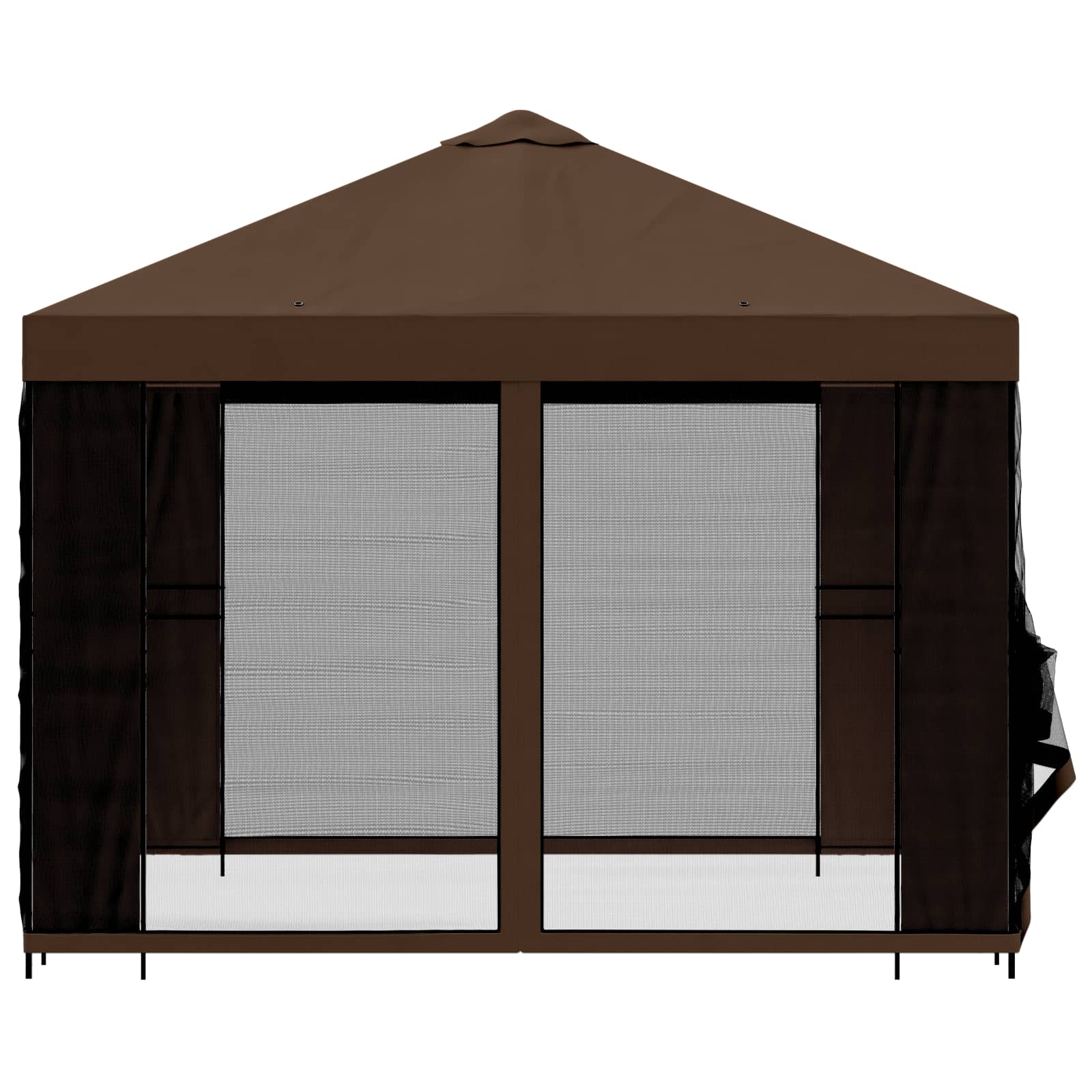 Gazebo da giardino con pareti laterali 3 x 3 m Marrone | homemem39