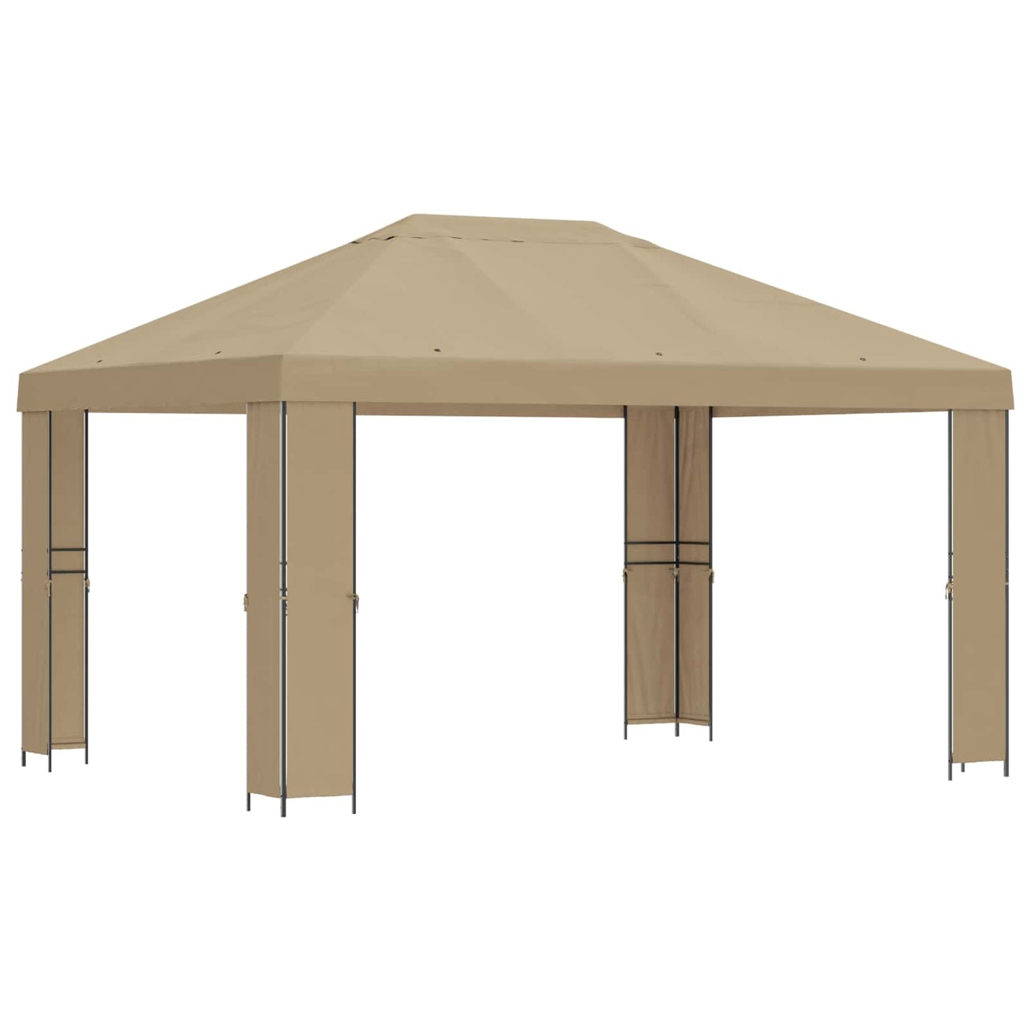 Gazebo 4 × 3 m Beige Poliestere e Acciaio 190 gsm | homemem39