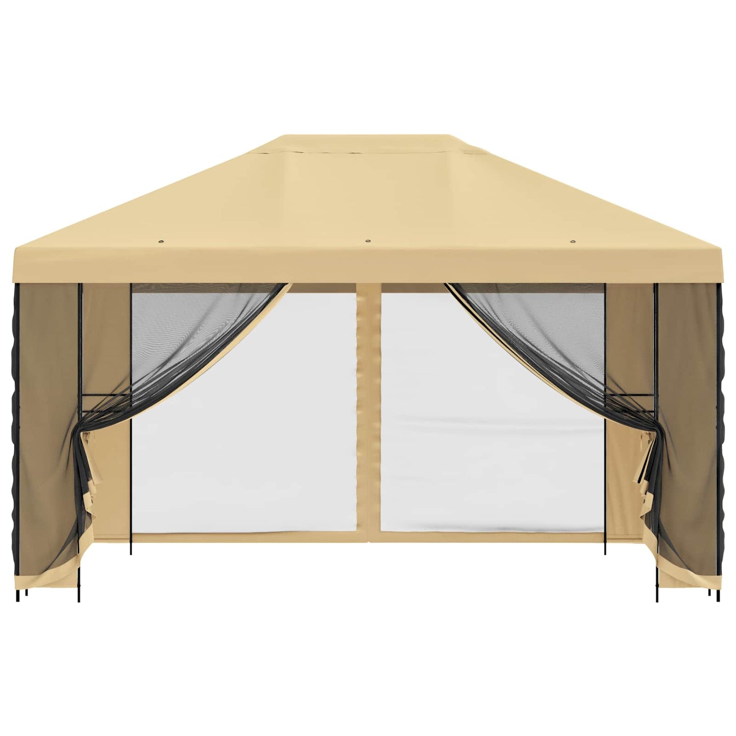 Gazebo da giardino con pareti laterali 4 × 3 m Crema | homemem39