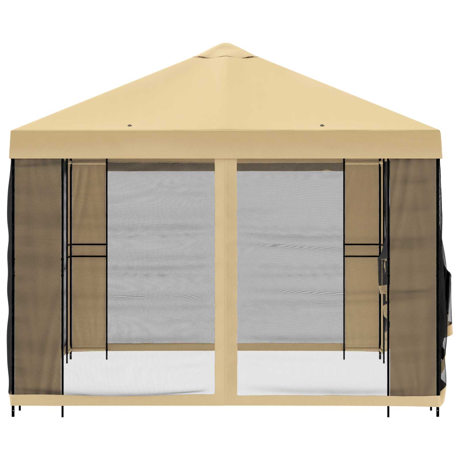 Gazebo da giardino con pareti laterali 4 × 3 m Crema | homemem39