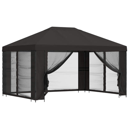 Gazebo da giardino con pareti laterali 4 × 3 m Antracite | homemem39