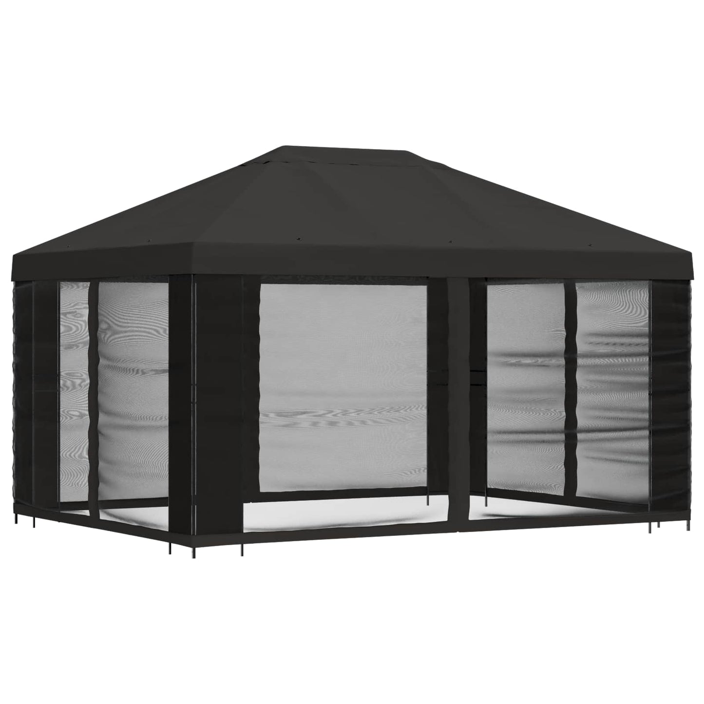 Gazebo da giardino con pareti laterali 4 × 3 m Antracite | homemem39