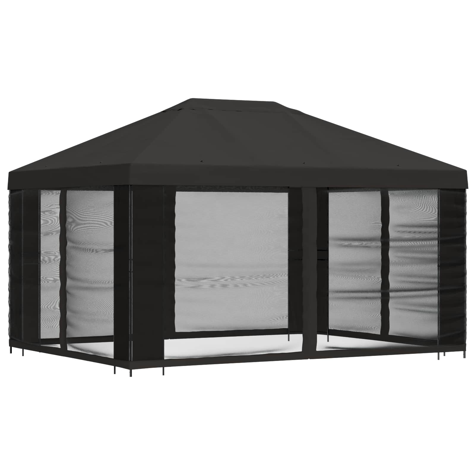 Gazebo da giardino con pareti laterali 4 × 3 m Antracite | homemem39