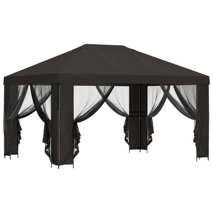 Gazebo da giardino con pareti laterali 4 × 3 m Antracite | homemem39