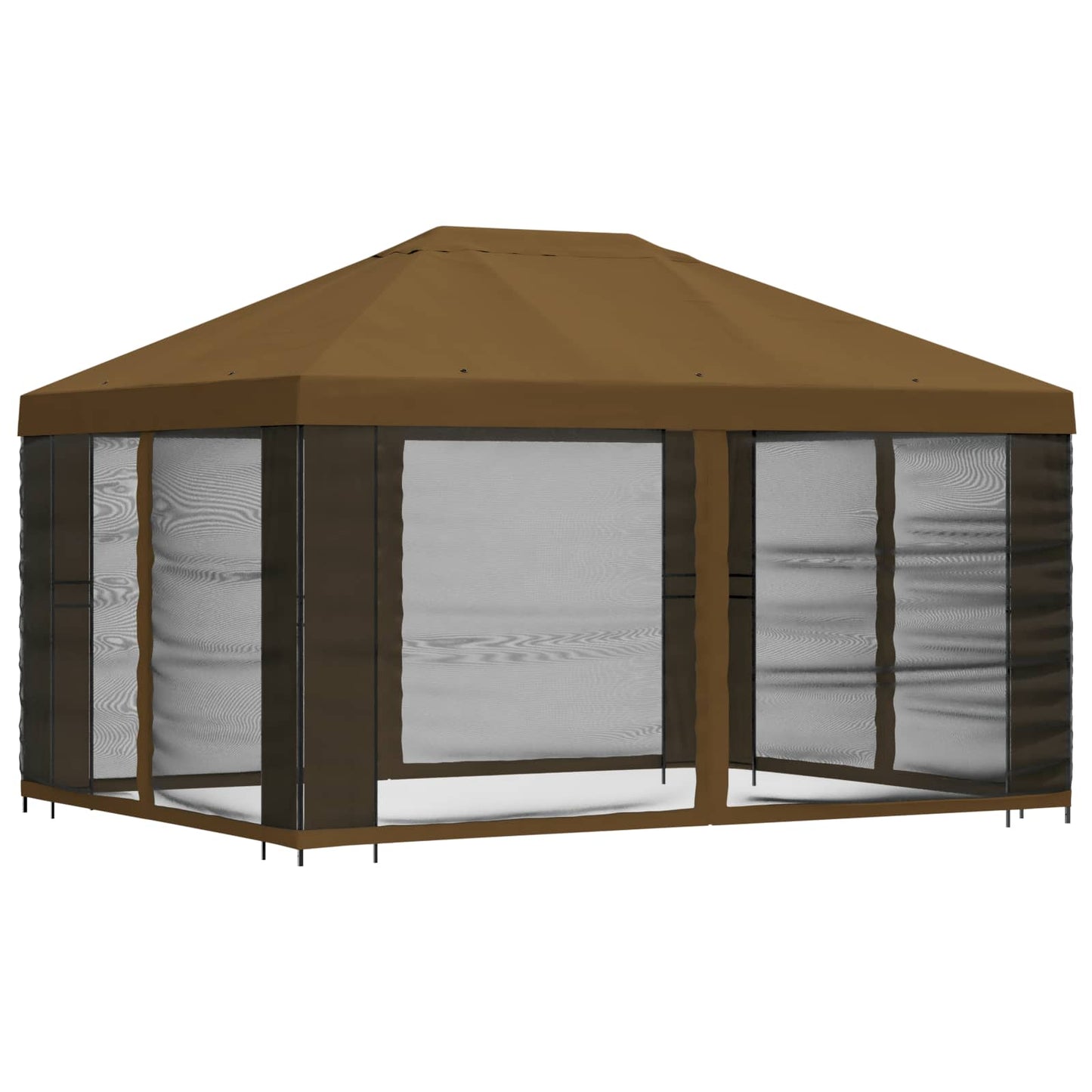 Gazebo da giardino con pareti laterali 4 × 3 m Tortora | homemem39