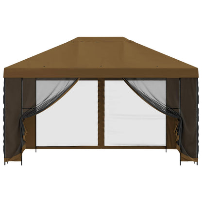 Gazebo da giardino con pareti laterali 4 × 3 m Tortora | homemem39