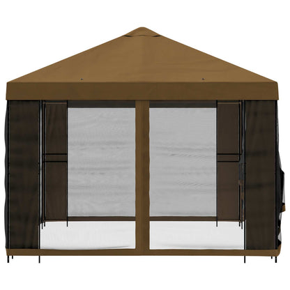 Gazebo da giardino con pareti laterali 4 × 3 m Tortora | homemem39