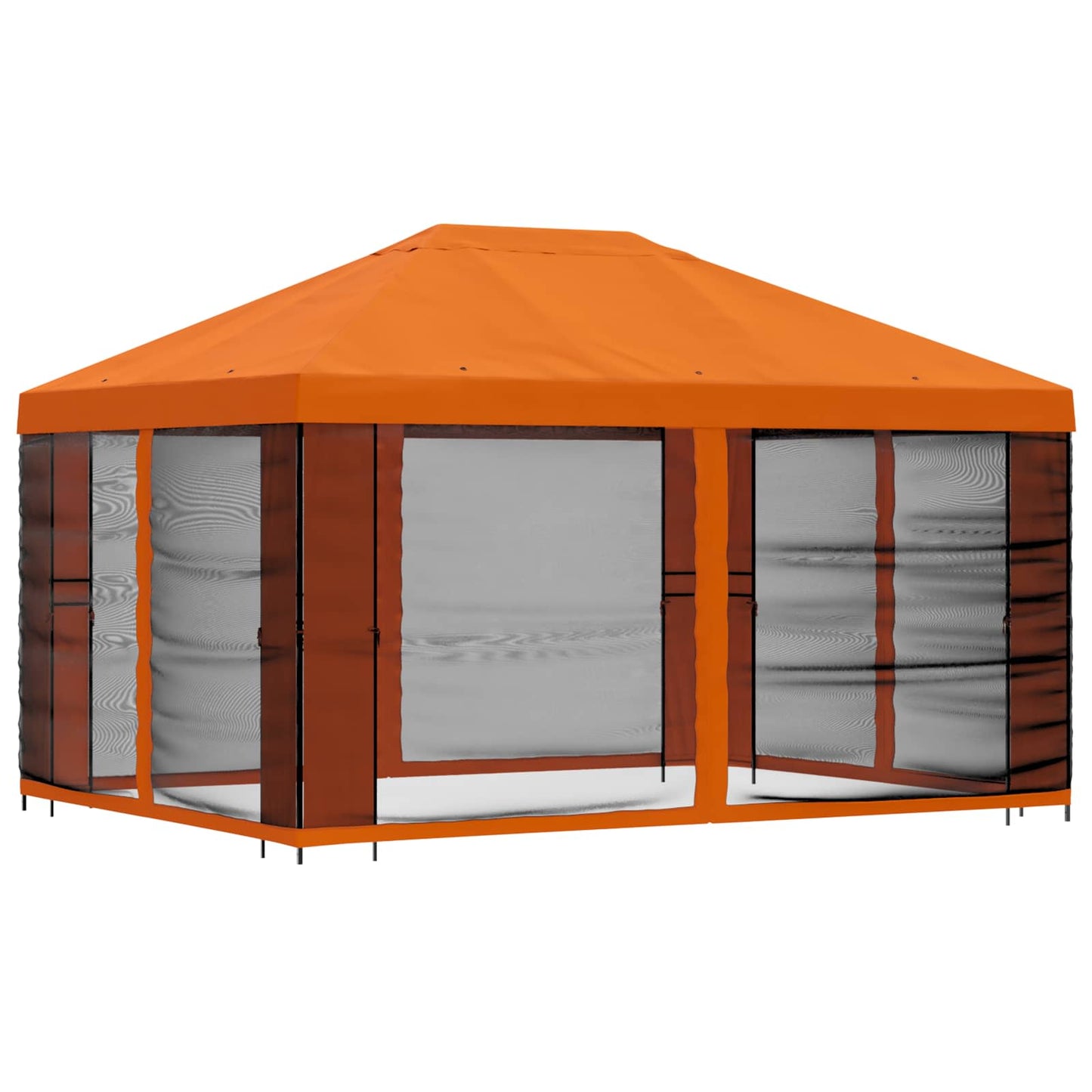 Gazebo da giardino con pareti laterali 4 × 3 m Arancione | homemem39