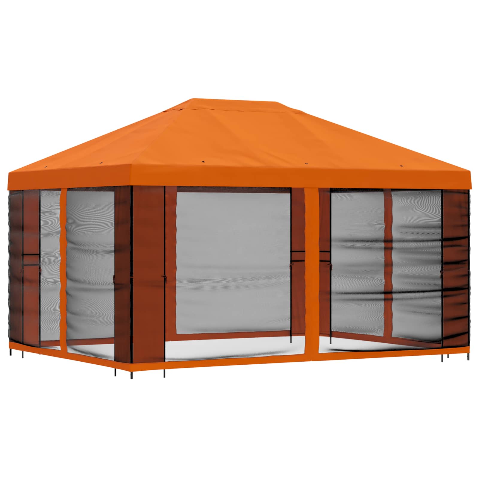 Gazebo da giardino con pareti laterali 4 × 3 m Arancione | homemem39