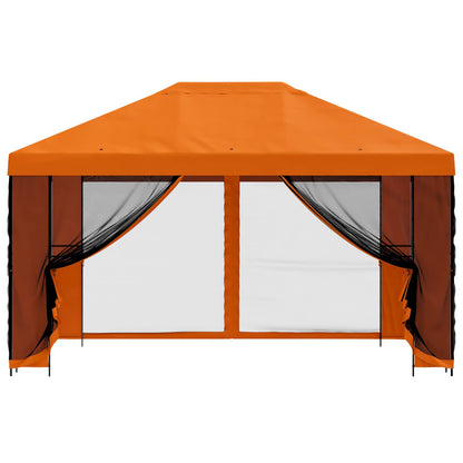 Gazebo da giardino con pareti laterali 4 × 3 m Arancione | homemem39