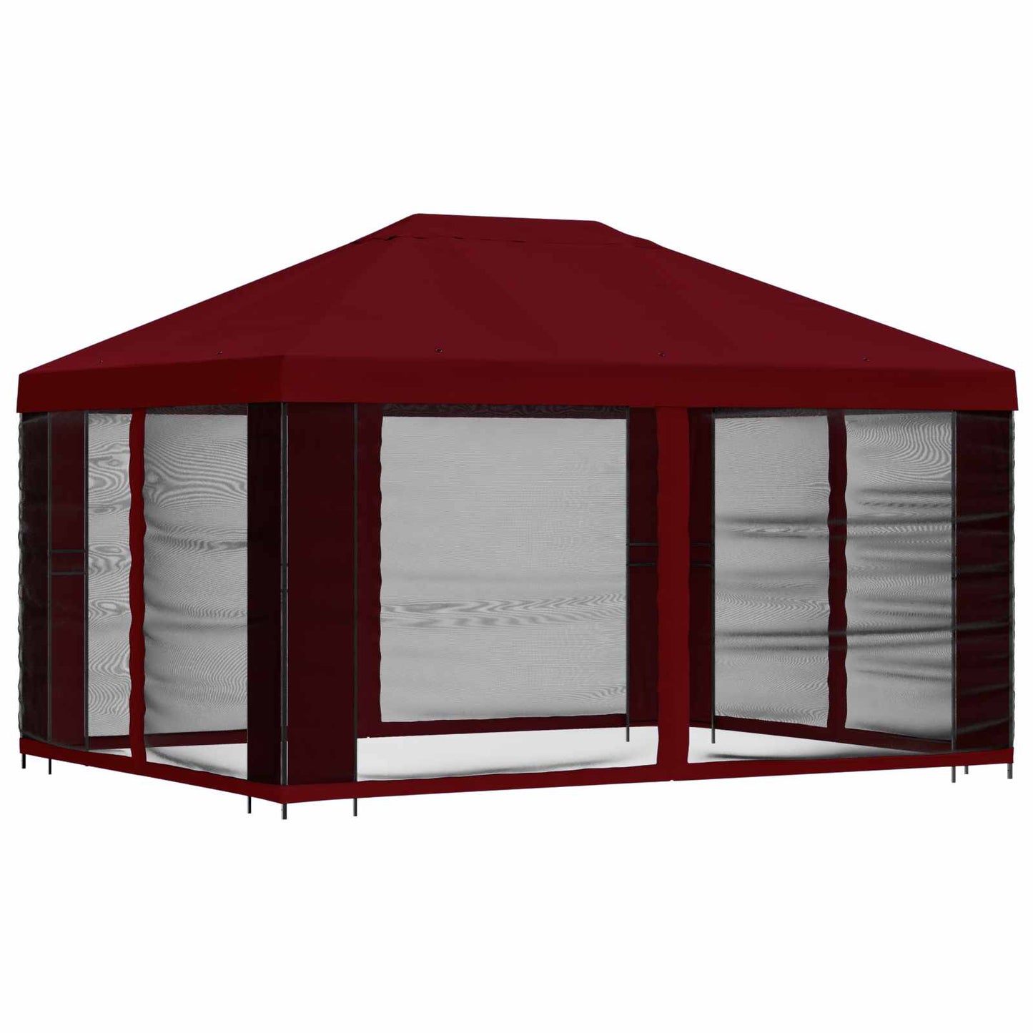 Gazebo da giardino con pareti laterali 4 × 3 m Borgogna