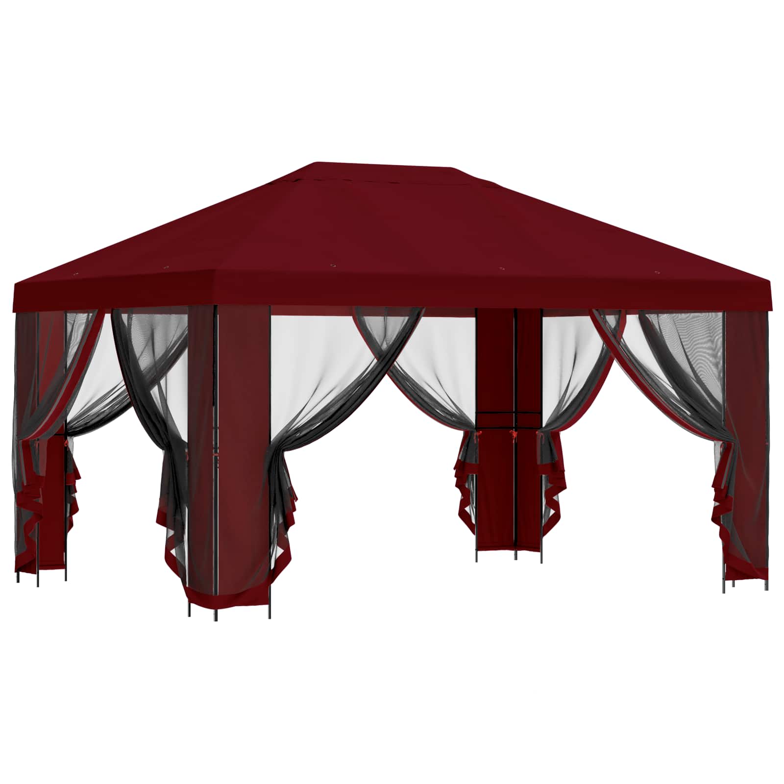 Gazebo da giardino con pareti laterali 4 × 3 m Borgogna | homemem39
