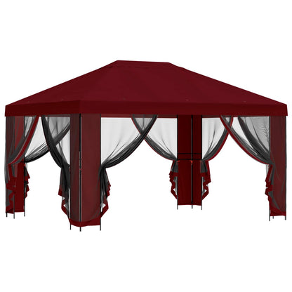 Gazebo da giardino con pareti laterali 4 × 3 m Borgogna | homemem39